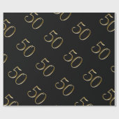 Papier Cadeau Or 50 sur le joyeux cinquantième anniversaire du (Plat)