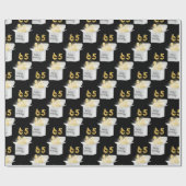 Papier Cadeau Or 65e Anniversaire Ballons en boîte blanche (Plat)