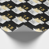 Papier Cadeau Or 75e ballons d'anniversaire en boîte blanche (Coin)