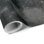 Papier Cadeau Or affligé et Black-09 (Coin rond)