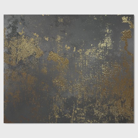 Papier Cadeau Or affligé et Black-16 (Plat)