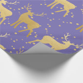 Papier Cadeau Or Antler Reindeer Élégant Pois périphérique (Coin)