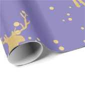Papier Cadeau Or Antler Reindeer Élégant Pois périphérique (Coin rond)