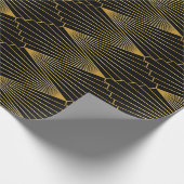 Papier Cadeau Or Art déco sur noir (Coin)