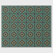 Papier Cadeau Or baroque : Elégance noire (Plat)