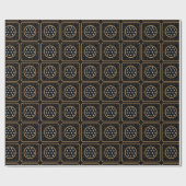 Papier Cadeau Or Blanc Fleur de Lis (Plat)