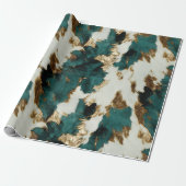 Papier Cadeau Or blanc vert (Déroulé)