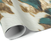 Papier Cadeau Or blanc vert (Coin rond)