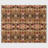 Papier Cadeau Or Brillant Et Rouge (Plat)