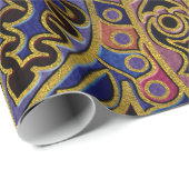 Papier Cadeau Or de mandala de relief sur le cuir de Faux (Coin rond)