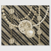 Papier Cadeau Or de parties scintillantes et de bijoux de Faux (Plat)