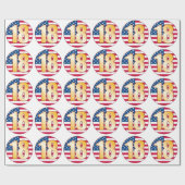 Papier Cadeau Or des 18 Etats-Unis (Plat)