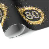 Papier Cadeau Or des confettis | de Bling de parties (Coin rond)