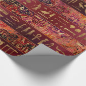 Papier Cadeau Or égyptien d'hiéroglyphes sur la texture peinte (Coin)