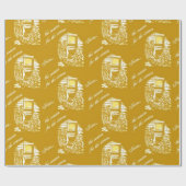 Papier Cadeau Or en verre souillé de nativité (Plat)