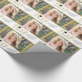 Papier Cadeau Or et blanc, casquette de diplômé, obtention du (Coin)