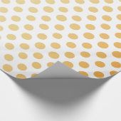 Papier Cadeau Or et blanc de motif de pois (Coin)