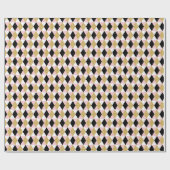 Papier Cadeau Or et diamants noirs (Plat)