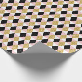 Papier Cadeau Or et diamants noirs (Coin)