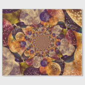 Papier Cadeau Or et kaléidoscope texturisé de ballons de pourpre (Plat)