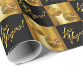 Papier Cadeau Or et Las Vegas noir roulant des matrices (Coin rond)