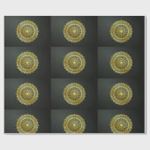 Papier Cadeau Or et Mandala (Plat)