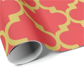 Papier Cadeau Or et Noël rouge (Coin rond)