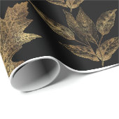 Papier Cadeau Or et noir (Coin rond)