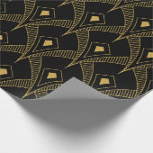 Papier Cadeau Or et noir art déco sans couture motif 3 (Coin)