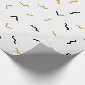 Papier Cadeau Or et noir lignes pointues motif moderne (Coin)