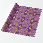 Papier Cadeau Or et Violettes (Déroulé)