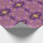 Papier Cadeau Or et Violettes (Coin)