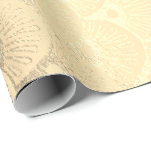 Papier Cadeau Or géométrique de coquillages d'art déco plus rusé
