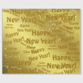 Papier Cadeau or heureux nouvelle année (Plat)