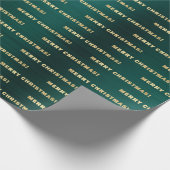Papier Cadeau Or Joyeux Noël Typographie Sombre Turquoise Metall (Coin)