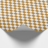 Papier Cadeau Or mat et damier blanc (Coin)