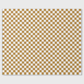 Papier Cadeau Or mat et damier blanc (Plat)