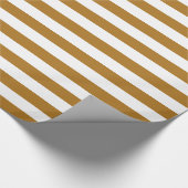 Papier Cadeau Or Mat et Rayure Blanche (Coin)