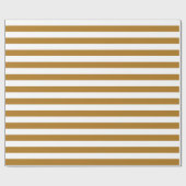 Papier Cadeau Or Mat et Rayure Blanche (Plat)