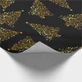 Papier Cadeau Or moderne élégant de noir de motif d'arbre de (Coin)