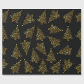Papier Cadeau Or moderne élégant de noir de motif d'arbre de (Plat)