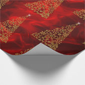 Papier Cadeau Or moderne et Noël rouge (Coin)