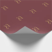 Papier Cadeau Or Monogrammé Professionnel Tendance Moderne Vin (Coin)
