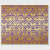 Papier Cadeau Or, motif pourpre 2 de damassé (Plat)