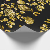Papier Cadeau Or noir 2 Toile floral (Coin)