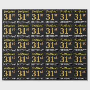 Papier Cadeau Or noir et d'imitation "31ème ANNIVERSAIRE "
