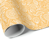Papier Cadeau Or Paisley (Coin rond)