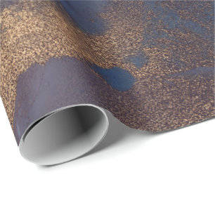 Papier Cadeau Or pourpre de cuivre en bronze bleu de peinture