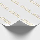 Papier Cadeau Or Professionnel Moderne Élégant Métallic Et Blanc (Coin)