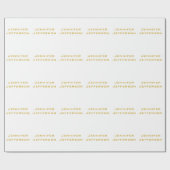 Papier Cadeau Or Professionnel Moderne Élégant Métallic Or & Bla (Plat)